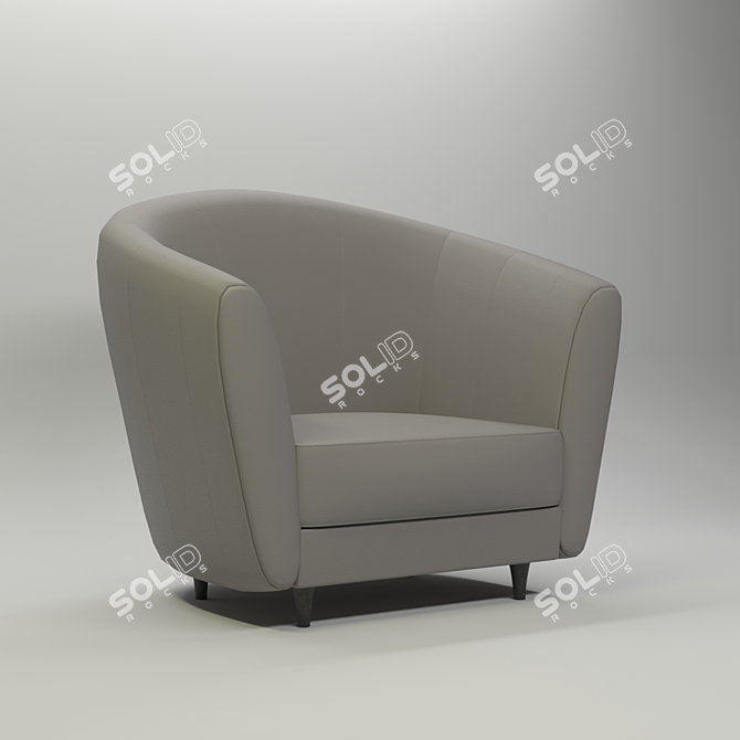 Sleek Modern Arm Chair 3D model image 3