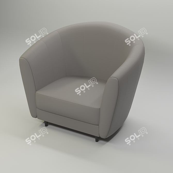 Sleek Modern Arm Chair 3D model image 4