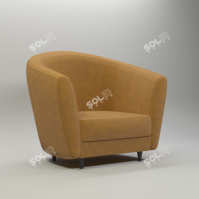 Sleek Modern Arm Chair 3D model image 5