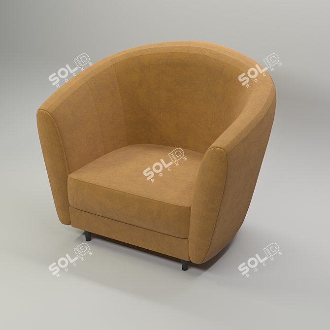 Sleek Modern Arm Chair 3D model image 6