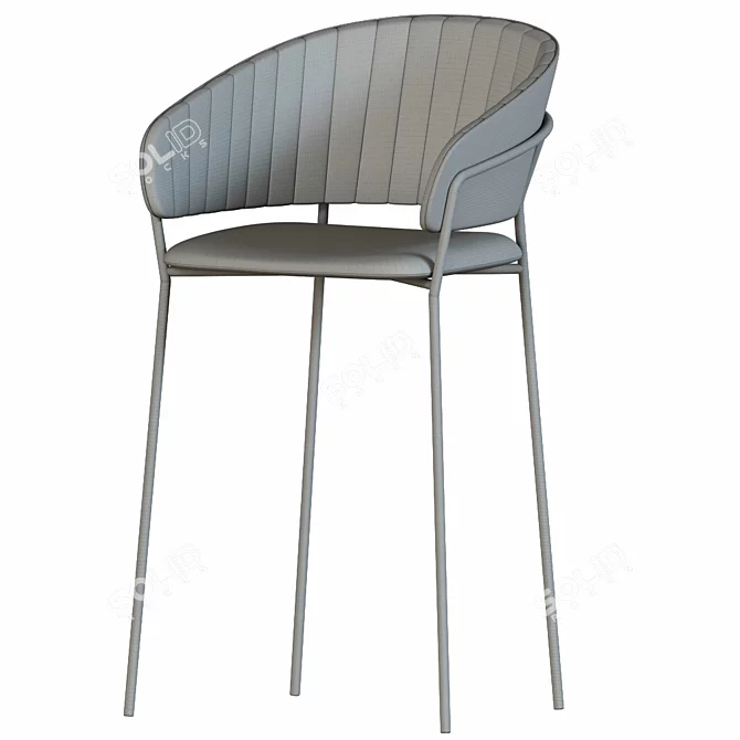 Velvet Semi Bar Chair - DeepHouse Pisa 3D model image 2