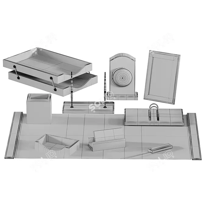 Luxury Executive Desk Set 3D model image 2