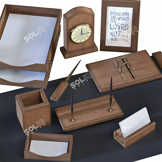 Luxury Executive Desk Set 3D model image 4
