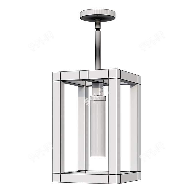 Elegant Outdoor Hanging Lantern - Small Size 3D model image 2