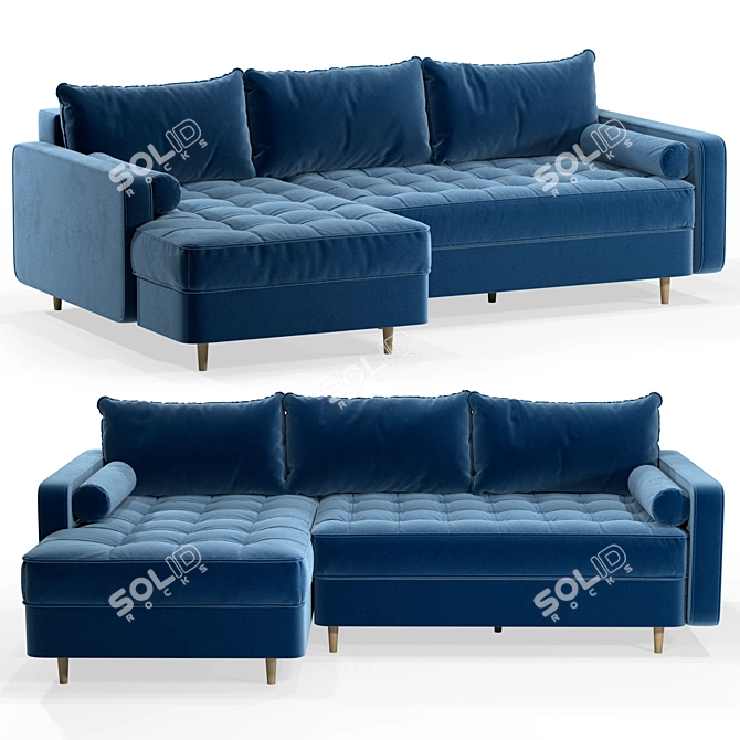 Volga 2: Stylish Corner Sofa 3D model image 2