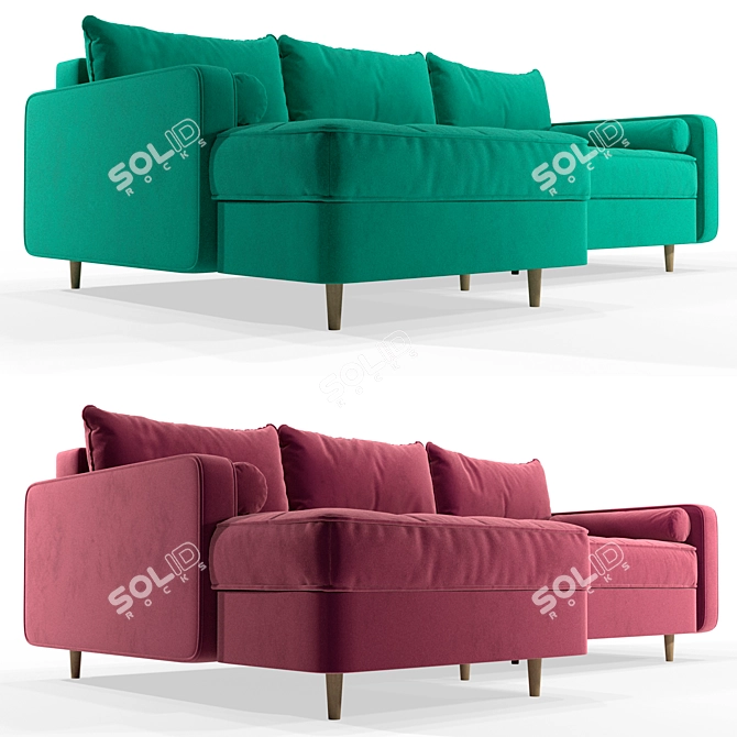 Volga 2: Stylish Corner Sofa 3D model image 4