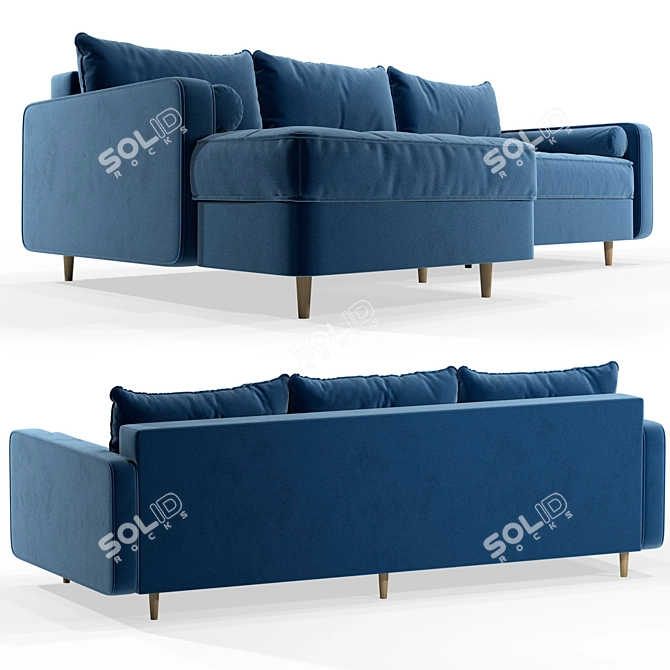 Volga 2: Stylish Corner Sofa 3D model image 5