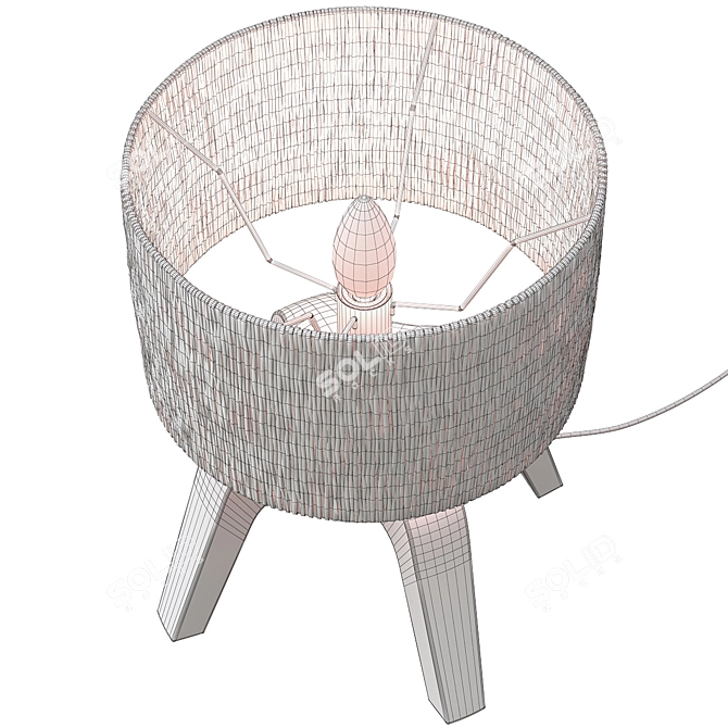 Modern Sander Wicker Table Lamp 3D model image 4