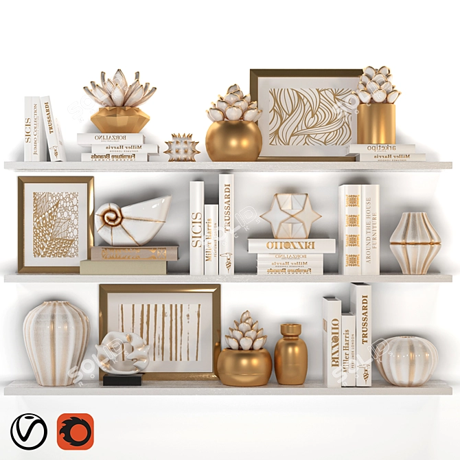 Elegant Home Décor Set 3D model image 1