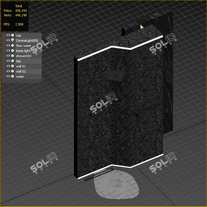 Granitic Shower Oasis 3D model image 4