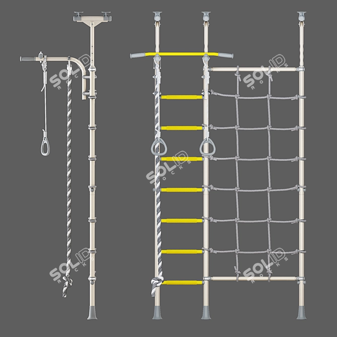 ROMANA R3 Swedish Wall with Adjustable Height 3D model image 3