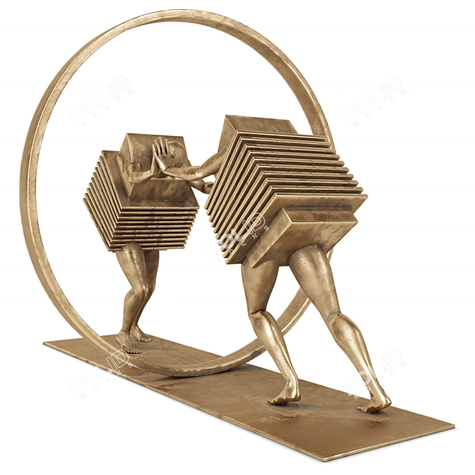 Elegant PBR Metal Sculpture 3D model image 3