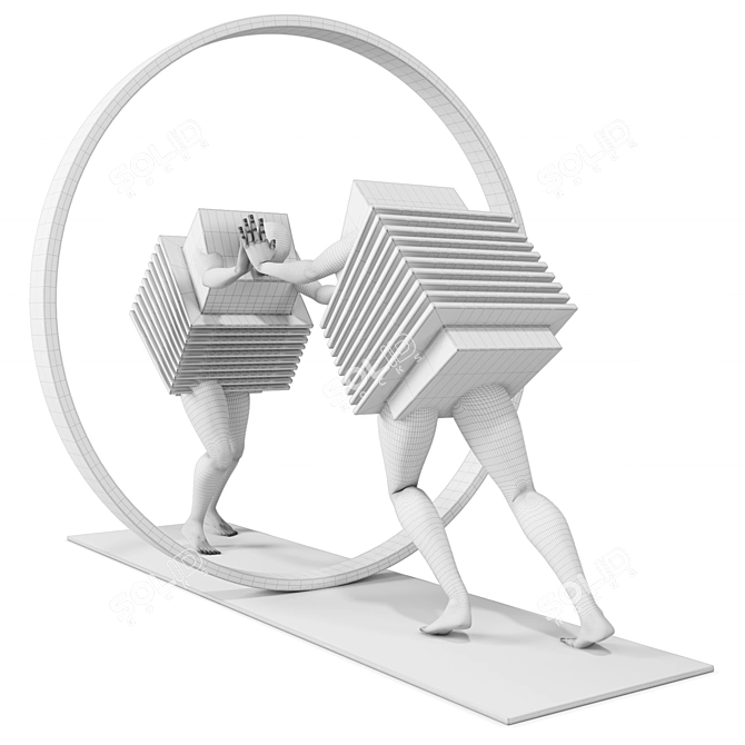 Elegant PBR Metal Sculpture 3D model image 7