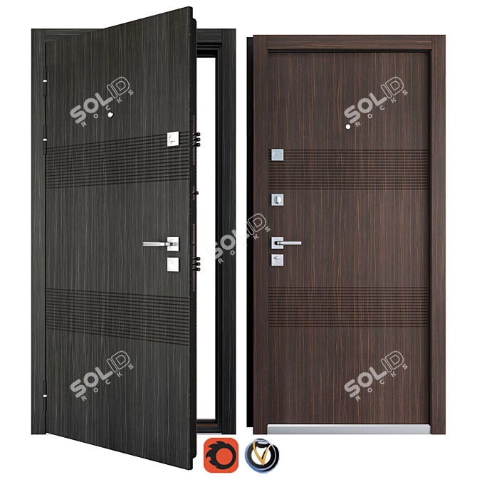 Galant Favorit Metal Entrance Door | 900x2050 mm 3D model image 1
