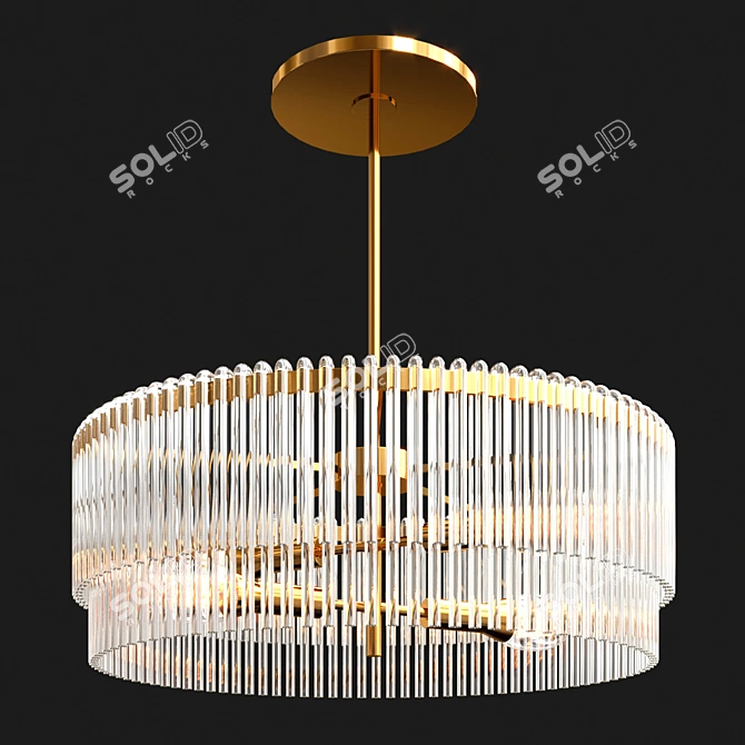 Beaming Elegance Chandelier 3D model image 1