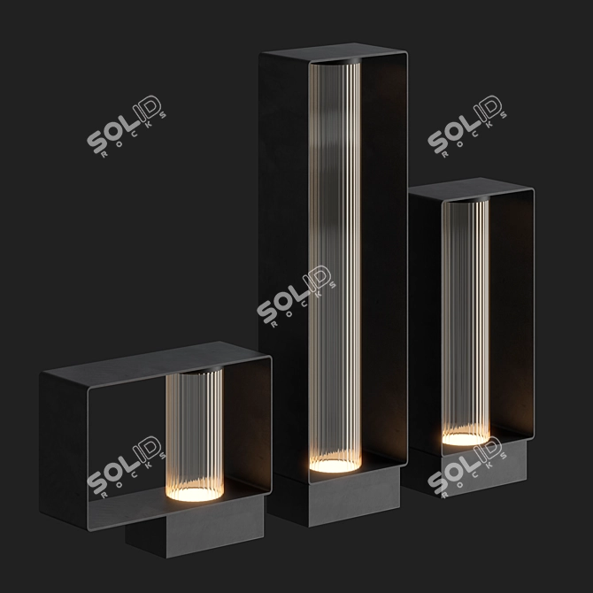 Frame Outdoor Step Light | Stainless Steel and Pyrex 3D model image 2