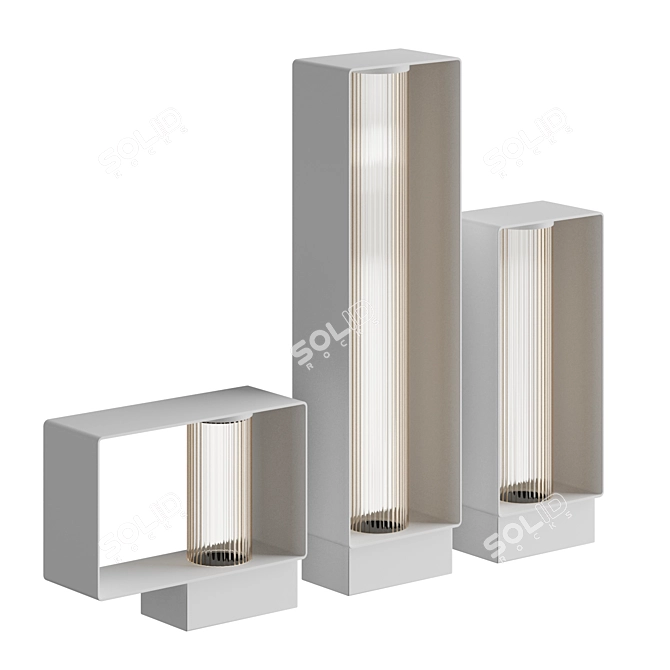 Frame Outdoor Step Light | Stainless Steel and Pyrex 3D model image 4