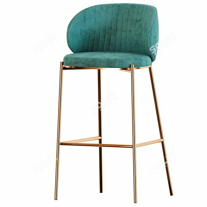 Sleek and Stylish Bar Chair 3D model image 1