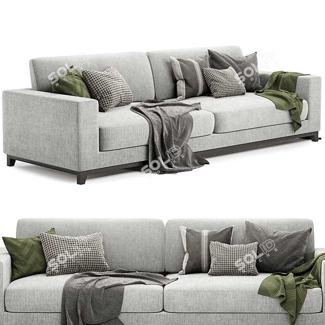 Modern Dallas 4 Seater Sofa 3D model image 3