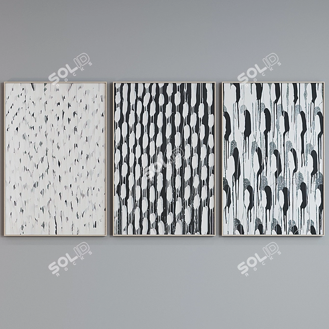 Title: Modern Abstract Frame Set 3D model image 5