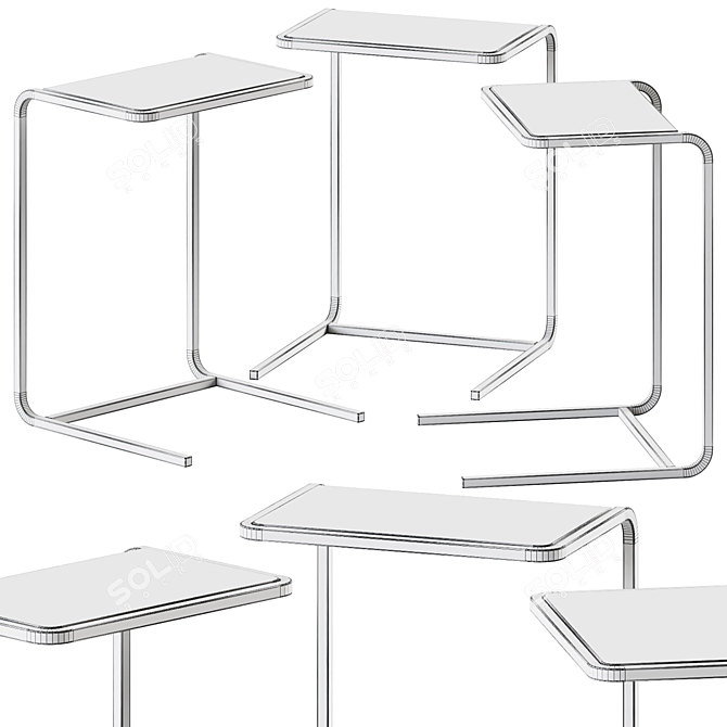 Ethnicraft Oak Side Table: Elegant, Minimalist Design 3D model image 2