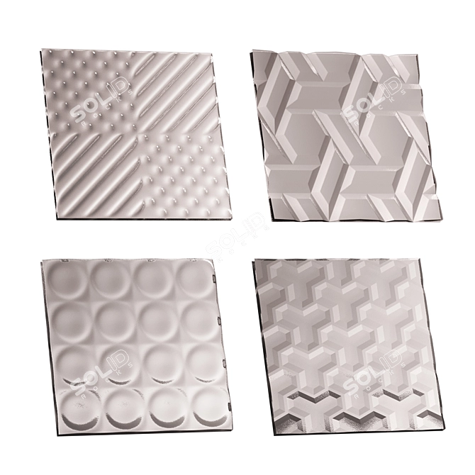 Embossed Glass Texture Set 3D model image 2