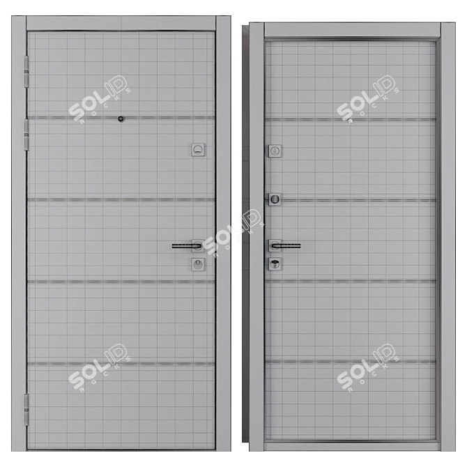 Liberta Entrance Metal Door: Durable & Stylish 3D model image 4