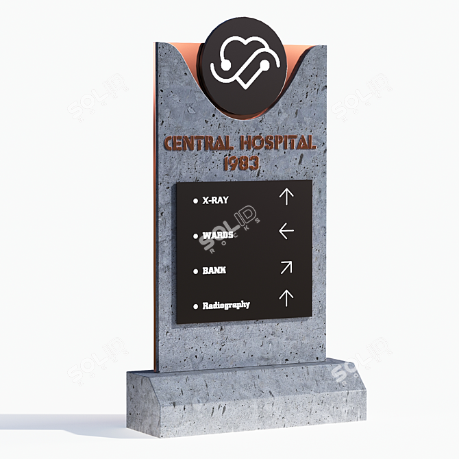 Exterior Hospital Info Board: Customizable 3D Models 3D model image 2