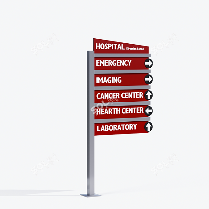 Exterior Hospital Info Board: Customizable 3D Models 3D model image 4