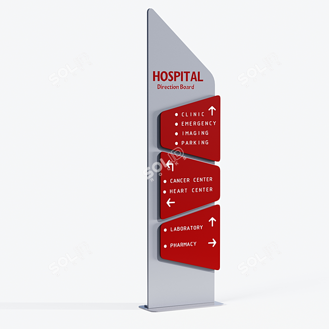 Exterior Hospital Info Board: Customizable 3D Models 3D model image 5