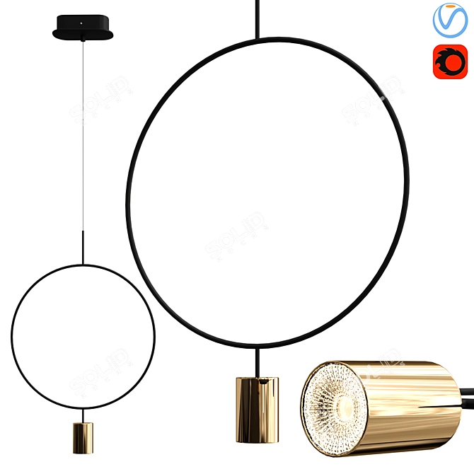 HANNIKEN 2013: Stylish Centimeter-Sized Ø 29,5 × 47 cm Lamp 3D model image 1