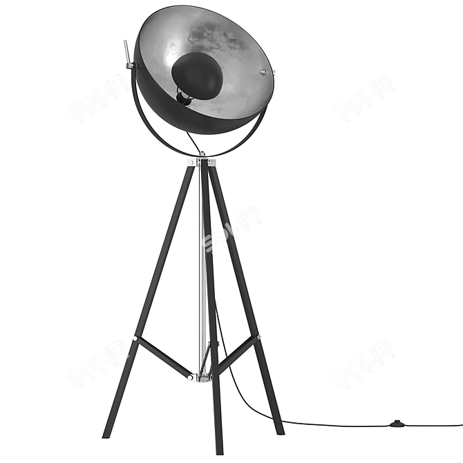 Modern Metal Tripod Lamp 3D model image 4