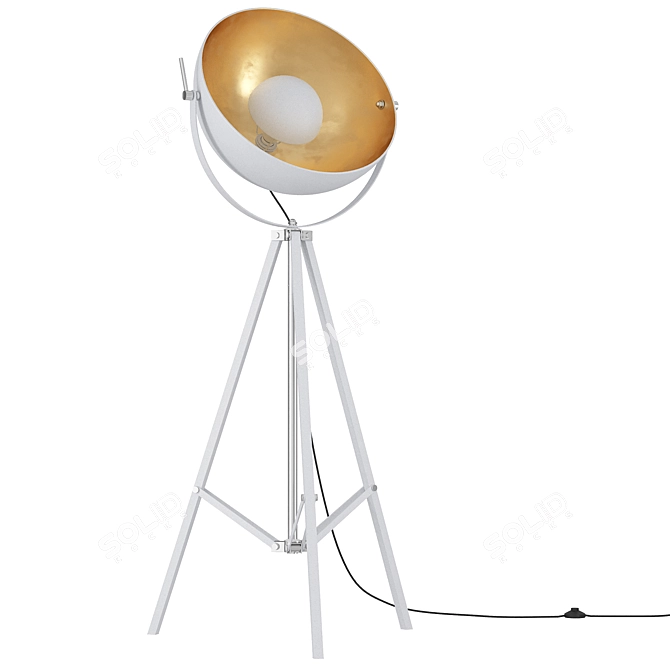 Modern Metal Tripod Lamp 3D model image 5