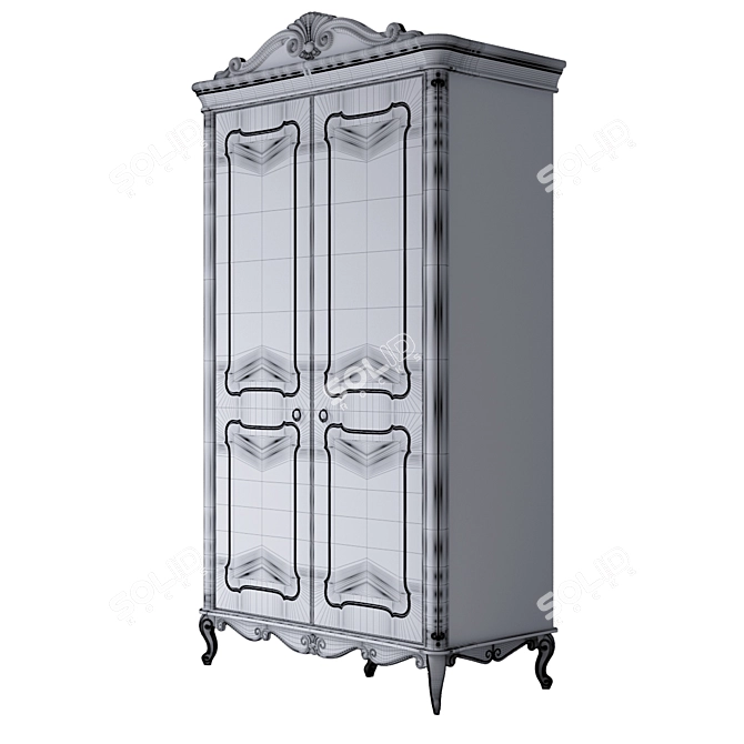 BUCZYNSKI Murry Collection Cabinet - Solid Wood, Antique Handles 3D model image 3