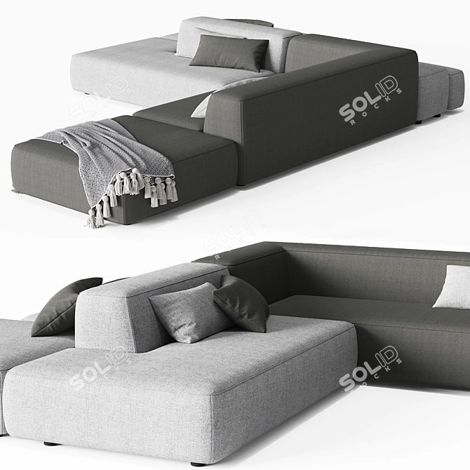 LEMA Cloud: Italian Sectional Sofa 3D model image 2