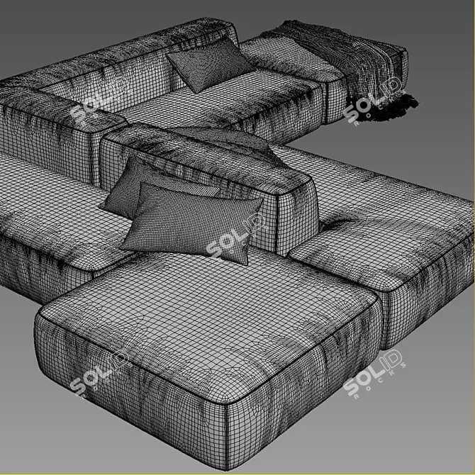 LEMA Cloud: Italian Sectional Sofa 3D model image 7