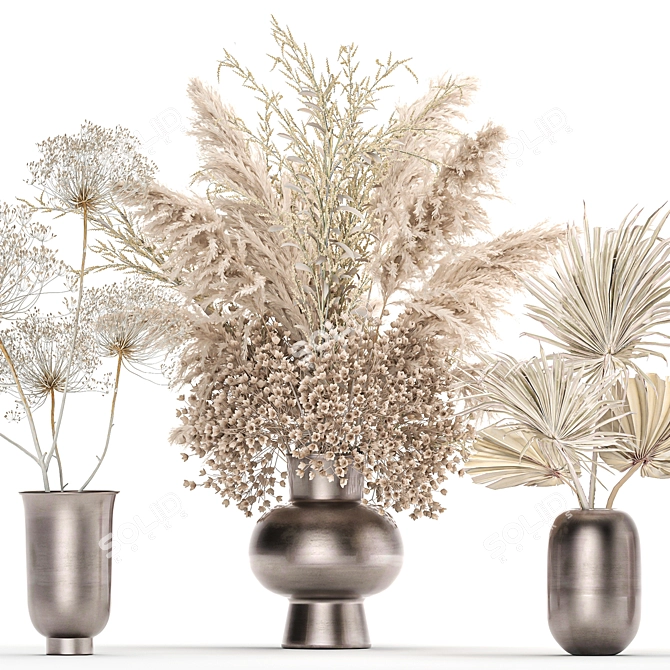 White Bouquet Set - Elegant Floral Decor 3D model image 4