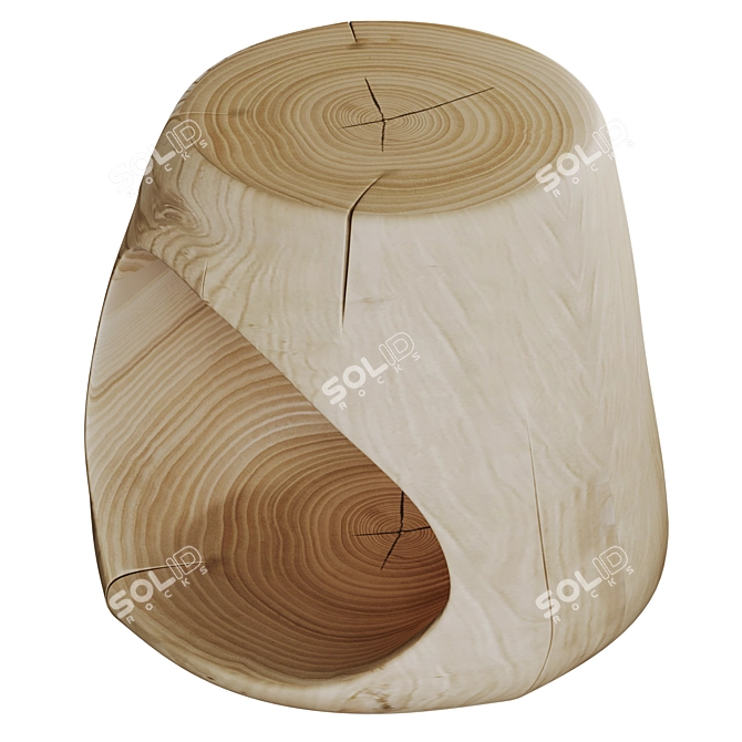 Rustic Cedar Slab Coffee Table 3D model image 3