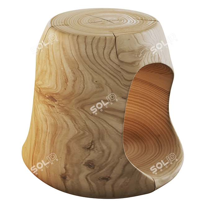 Rustic Cedar Slab Coffee Table 3D model image 4