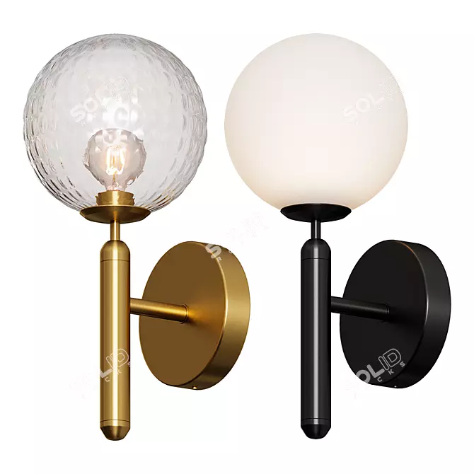 Modern Glass Ball Wall Lamp 3D model image 5