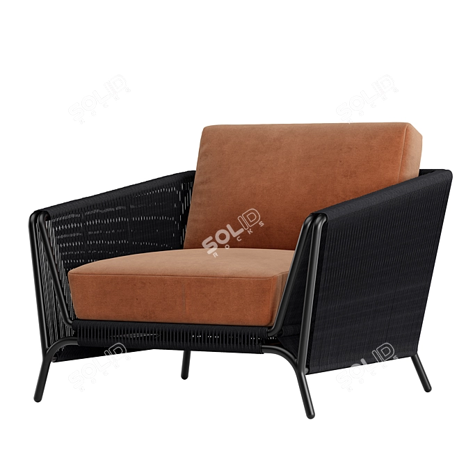 Sleek Salamander Lounge Chair 3D model image 1