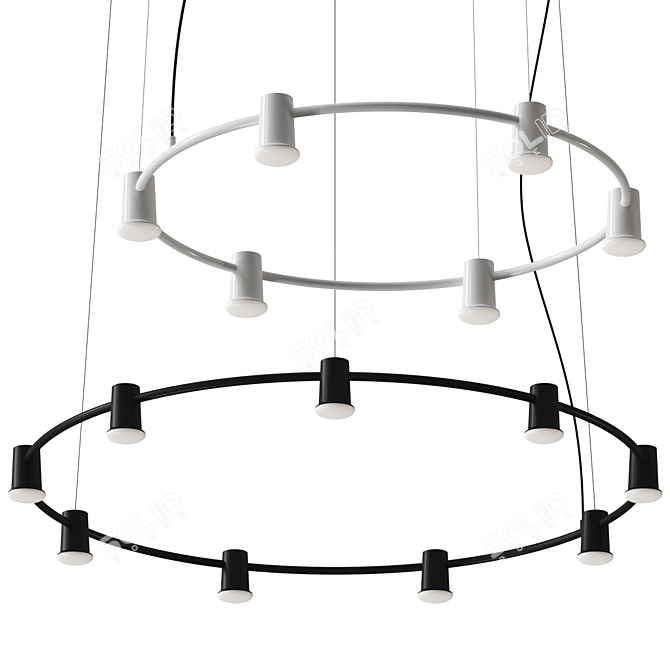 Zero Pendant Lamp: Compose Rail 3D model image 1