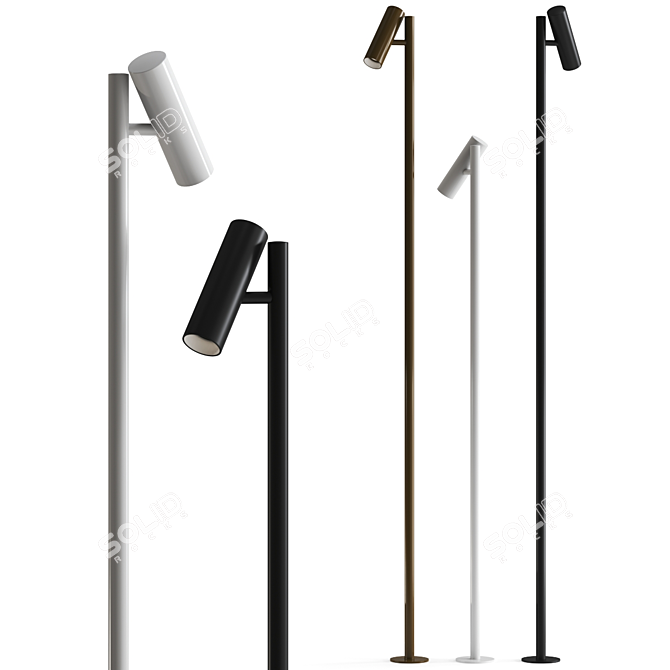 Modern Black Dexter Floor Lamp 3D model image 1