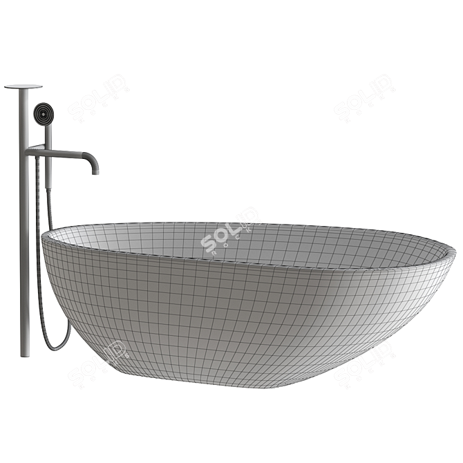 Scandinavian Shell Wash Basin 3D model image 2