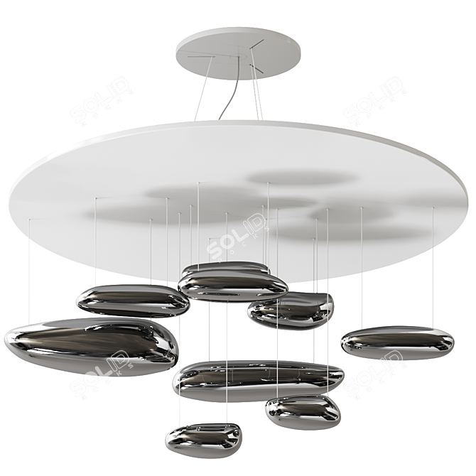 Elegant Mercury Pendant Lamp 3D model image 2