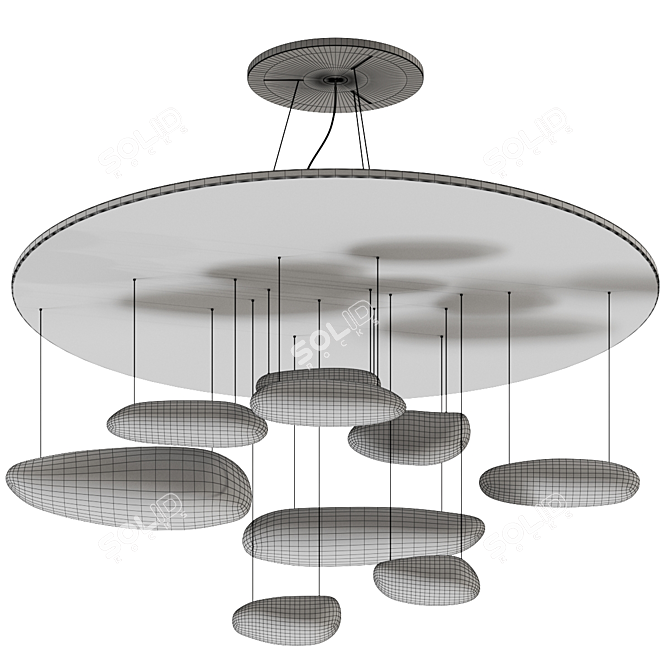 Elegant Mercury Pendant Lamp 3D model image 3