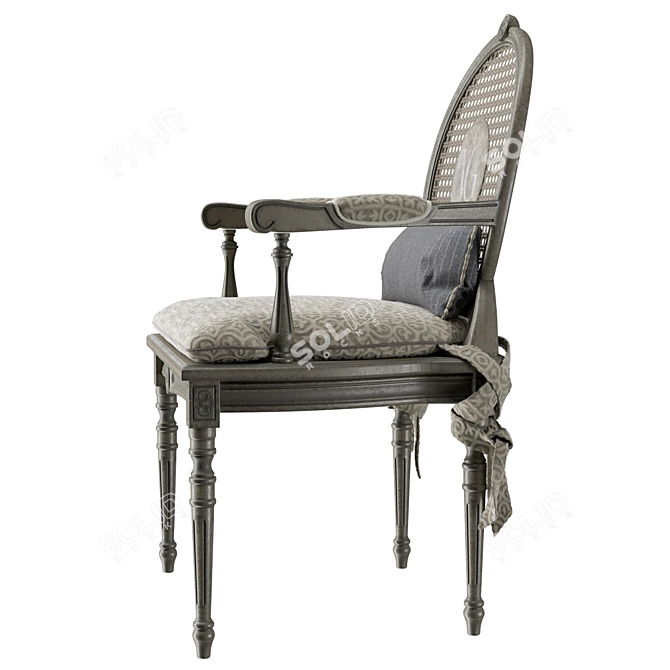 Elegant Perforated Vittorio Chair 3D model image 3