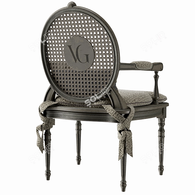 Elegant Perforated Vittorio Chair 3D model image 4