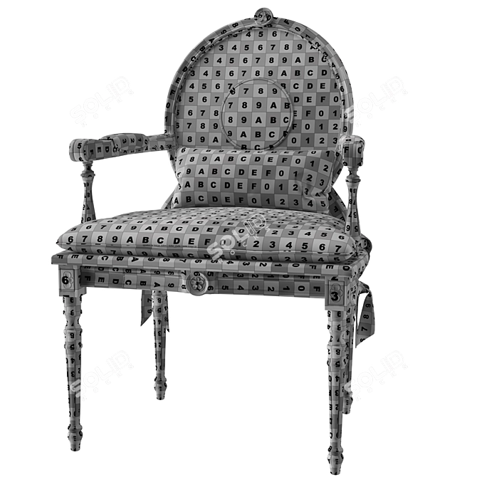 Elegant Perforated Vittorio Chair 3D model image 7