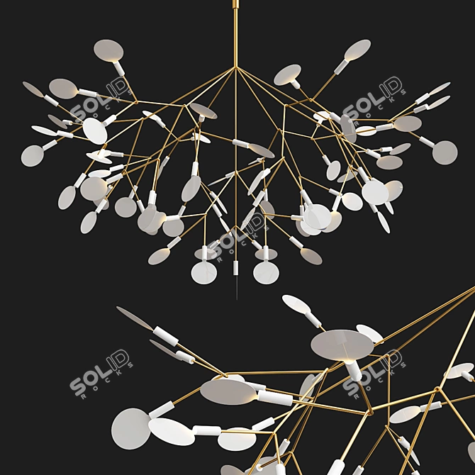 Modern Floral LED Chandelier 3D model image 1